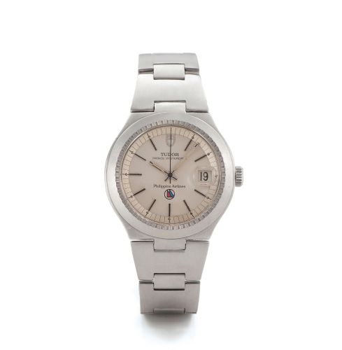 TUDOR REF. 74000 PRINCE PHILIPPINE AIRLINES STEEL. Tudor, "Prince Oysterdate - Philippine Airlines", Ref. 74000.. Made circa 1970.. Fine and rare, center seconds, self-winding, water-resistant. stainless steel wristwatch with date and a stainless steel Ro