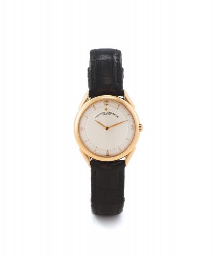 VACHERON CONSTANTIN REF. 31045. LES HISTORIQUES YELLOW GOLD. Vacheron Constantin, Genève, Les Historiques, No. 779370, case. No. 637519, Ref. 31045. 1990's.. Fine and rare, thin, manual-winding, 18K yellow gold wristwatch with 18K Vacheron Constantin bu