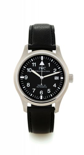 IWC MARK XV.International Watch Co., Schaffhausen, Mark XV -Die Fliegeruhr, Automatic, No..2823630, Ref. 3253. Made circa 2007..Fine, center-seconds, self-winding, water-resistant, stainless steel aviator's.wristwatch with date and a stainless steel IWC d
