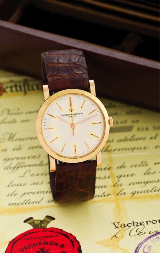 VACHERON CONSTANTIN, REF. 4824 PINK GOLD.Vacheron Constantin, Genève, No. 519156, case No..352629, Ref. 4824. Sold on October 18th, 1956..Fine, center-seconds, 18K pink gold gentleman's wristwatch..Accompanied by the original fitted box and certificat