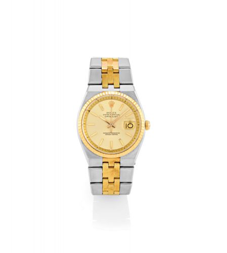 ROLEX, REF. 1630, DATEJUST, STEEL GOLD.Rolex, Oyster Perpetual, Datejust, Superlative Chronometer Officially Certified, case No. 5530882, Ref. 1630. Made circa.1978. Fine, tonneau-shaped, center seconds, self-winding.water-resistant, stainless steel and