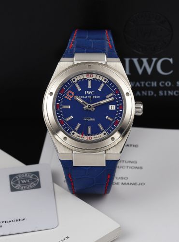 IWC REF. 3234 INGENIEUR EDITION.ZINEDINE ZIDANE STEEL.International Watch Co., Schaffhausen, Engineer Automatic, No..273/1000, case No. 3433312, Ref. 3234. Made in a limited edition.of 1000 pieces in 2007 to commemorate Zinedine Zidane's World.Soccer Cham