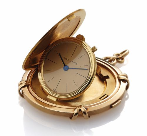 SOLVIL ET TITUS TWENTY DOLLAR.GOLD COIN PENDANT WATCH.SOLVIL et TITUS, Swiss, Twenty Dollars Coin.Pendant watch dated 1924. Made in the 1950s..Very fine, 18K yellow gold $20 U.S. coin dated.1904 with concealed watch.