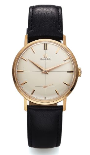 OMEGA REF. 121-014 PINK GOLD.Omega, movement No. 17660609, Ref. 121-014. Made in the 1960s..Fine and rare, pink gold wristwatch.