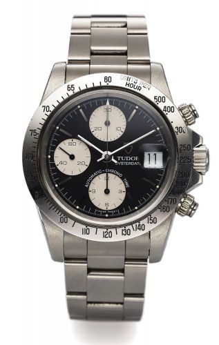 TUDOR REF. 79180 CHRONO TIME.Tudor, Oyster-Date, Automatic - Chrono Time, No. B599659, Ref. 79180, case made by Rolex, Geneva. Made in the 1990s..Fine, self-winding, water resistant, stainless steel wristwatch with.round button chronograph, registers, tac