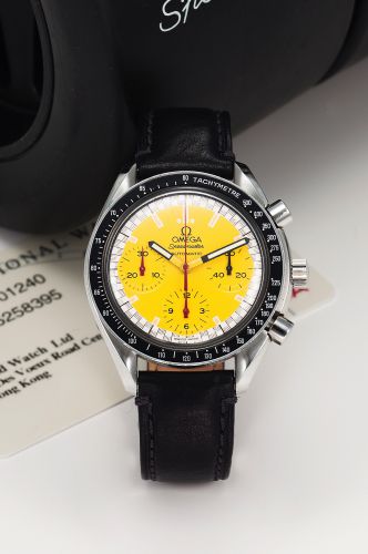 OMEGA REF. 175.0032.SPEEDMASTER AUTOMATIC STEEL.Omega, Speedmaster, Automatic, case No. 55258395, Ref. 175.0032. Made circa 1996..Fine, self-winding, water-resistant, stainless steel wristwatch with round button chronograph, registers, tachometer and a.st