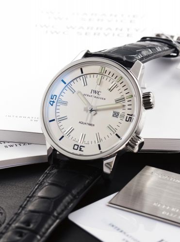 IWC REF. 3231 AQUATIMER PLATINUM.International Watch Co., Schaffhausen, Aquatimer Automatic, No. 013 / 500, case No..3360086, Ref. 3231. Made in a limited edition of 500 pieces circa 2008..Fine and rare, center seconds, self-winding, water-resistant, larg