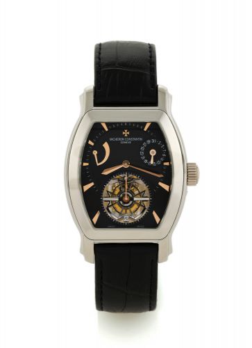 VACHERON MALTE TOURBILLON STEEL, NO. 7/10.Vacheron Constantin, Genève, Malte Tonneau Tourbillon.No. 7, movement No. 953181, case No. 1130702, Ref. 30145..Made in a limited edition of 10 pieces in 2006 for the 100th.anniversary of the historic Geneva bouti