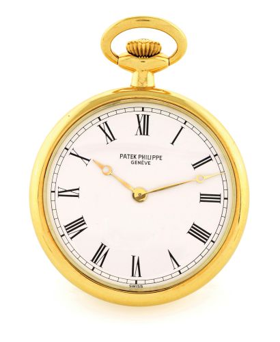 PATEK PHILIPPE, REF. 917, YELLOW GOLD PENDANT WATCH.Patek Philippe, Geneve, No. 1333611, case No. 2792391. Ref. 917..Made circa 1982..Very fine, rare and elegant, 18K yellow gold keyless lady's pendant watch.