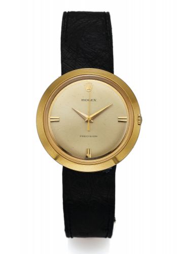 ROLEX REF. 9996 PRECISION YELLOW GOLD.Rolex, Precision, case No 1220061, Ref. 9996 / 9919. Made.circa 1960..Fine and rare, center seconds, 18K yellow gold wristwatch.