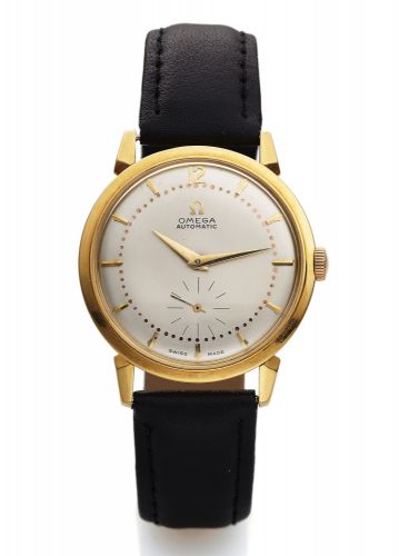 OMEGA REF. 2709 AUTOMATIC YELLOW GOLD.Omega, Automatic, No. 11298290, Ref. 2709..Made in the 1950's..Fine, self-winding, 18K yellow gold wristwatch.