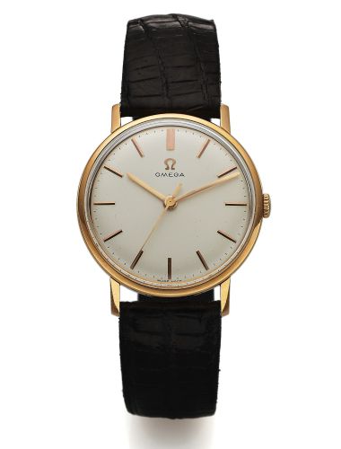 OMEGA REF. 131.014 PINK GOLD.Omega, No. 19774641, Ref. 131.014. Made in the 1960s..Fine and rare, center seconds, manual winding, 18K pink.gold wristwatch.