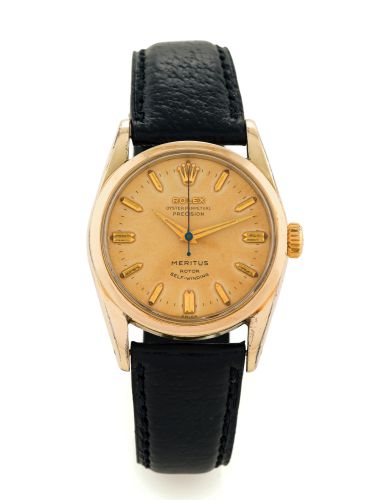 ROLEX REF 6594 MERITUS.Rolex, Oyster Perpetual, Precision, Meritus, Rotor Self-Winding.case No. 163376, Ref. 6594. Made in the 1956..Fine and rare, center seconds, self-winding, water-resistant.gold-plated and stainless steel wristwatch.