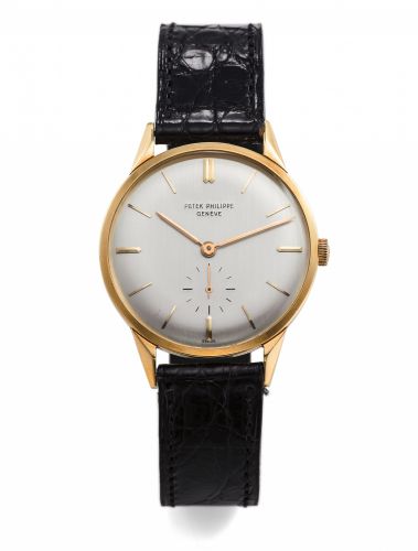 PATEK PHILIPPE REF. 2568 YELLOW GOLD.Patek Philippe, Genève, No. 750261, case No. 517303.Ref. 2568-1. Made circa 1960..Very fine and rare, hand-winding, elegant, 18K yellow.gold wristwatch with 18K yellow gold Patek Philippe.buckle. Accompanied by Patek P