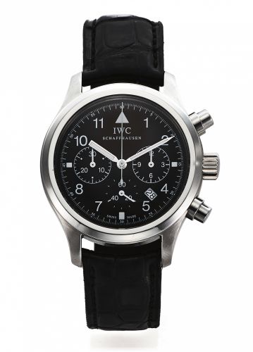 IWC REF. 3740 FLIEGER CHRONOGRAPH STEEL.International Watch Co., Schaffhausen, Der Fliegerchronograph.case No. 2837188, Ref. 3740. Made circa 2000s..Fine, water-resistant, stainless steel quartz wristwatch with round.button chronograph with date and a sta