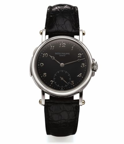 PATEK PHILIPPE REF. 5029 MINUTE REPEATER AUTOMATIC PLATINUM.Patek Philippe, Genève, Officer Minute Repeater, No. 1904083, case No. 4015647, Ref. 5029..Made in a limited edition of 10 pieces in 1997 to commemorate the inauguration of the new.Patek Philippe