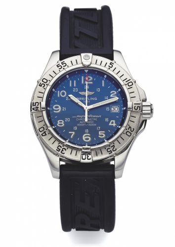 BREITLING SUPER OCEAN REF A17360 STEEL.Breitling, SuperOcean, Chronomètre, Automatic, 5000.ft./1500m., case No. 1170377, Ref. A17360. Made circa 2005..Fine, large, center seconds, self-winding, water-resistant.stainless steel diver's Chronometer wristwatc