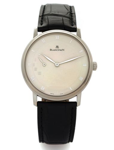 BLANCPAIN VILLERET POWER RESERVE WHITE GOLD.Blancpain, Villeret, Automatic,, No. 100, Ref. 4040..Made in the 2000's..Very fine, thin, self-winding, 18K white gold wristwatch with power.reserve indication and an 18K white gold Blancpain buckle..Dial, case 