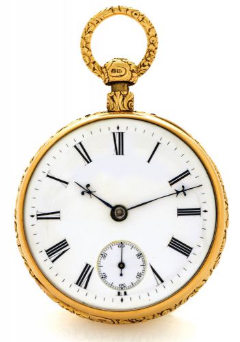 THOMAS EARNSHAW.GOLD QUARTER-REPEATER.Thos. Earnshaw, No. 119, High Holborn, London, No. 4896..The case with London hallmarks for 1830-31..Fine, quarter-repeating, heavy 18K gold pocket watch..Movement signed.