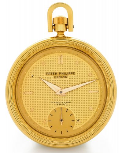 PATEK PHILIPPE REF. 765 DRESS WATCH.RETAILED BY SERPICO Y LAINO YELLOW GOLD.Patek Philippe, Genève, No. 892092, case No. 514594, Ref. 765.retailed by Serpico Y Laino, Caracas. Made circa 1930..Very fine, 18K yellow gold keyless dress pocket watch. Accompa