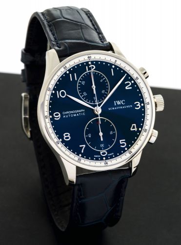 IWC PORTUGUESE CHRONOGRAPH LAUREUS LIMITED EDITION.International Watch Co., Schaffhausen, Portuguese - Chronograph Automatic.no. 1276/2000, case No. 3191958, Ref. IW371432. Made in a limited.edition of 2000 pieces for the Laureus Sport for the Good Founda