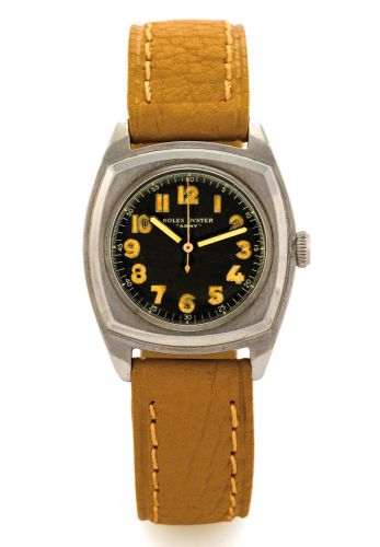 ROLEX REF. 3139 STEEL OYSTER ARMY.Rolex Oyster ARMY, case No. 382045, Ref. 3139..Made in the 1930's..Fine, tonneau-shaped, center seconds, water-resistant.stainless steel wristwatch with a stainless steel Rolex buckle.