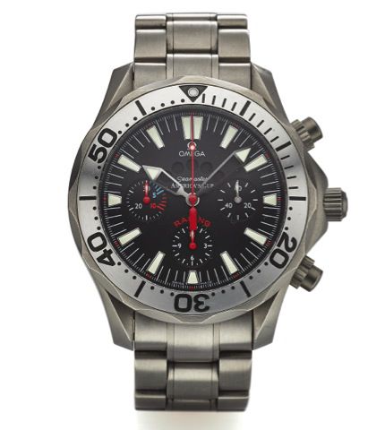 OMEGA SEAMASTER AMERICA'S CUP RECING TITANIUM.Omega, Seamaster America's Cup Racing, No. 80479945, Ref. 22695000..Made in 1998..Fine, self-winding, water-resistant, titanium Chronometer wristwatch with round button chronograph, 15-minute regatta countdown