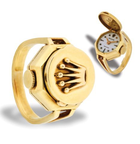 ROLEX REF. 8655 PRECISION YELLOW GOLD.Rolex Precision, Genève, case No. 896585, Ref. 8655..Made circa 1950s..Fine, 18K yellow gold, lady's ring watch with concealed dial