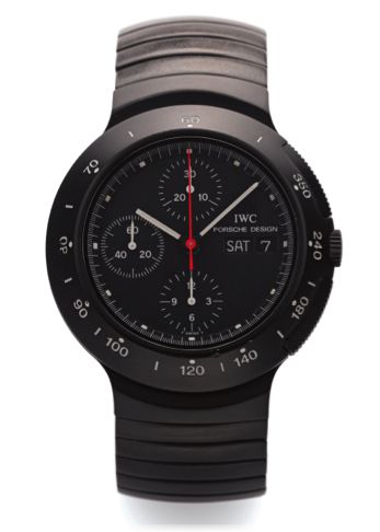IWC PORSCHE DESIGN REF. 3701.CHRONOGRAPH AUTOMATIC PVD.International Watch Co., Schaffhausen, Porsche Design.Chronograph Automatic, case No. 2340485. Made in the 1990s..Fine, self-winding, water-resistant, PVD coated aluminum and.stainless steel wristwatc