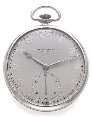 VACHERON CONSTANTIN POCKET WATCH ALUMINUM.Vacheron Constantin, Genève, No. 456298, case No. 319075, Ref. 4348. Made for Canadian Aluminium Limited circa 1950..Very fine and rare, lightweight, aluminum keyless dress watch with.aluminum movement and Bre