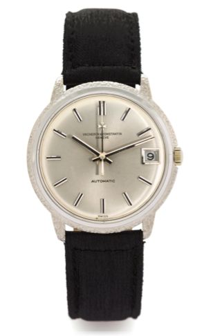 VACHERON CONSTANTIN REF. 6394 WHITE GOLD.Vacheron Constantin, Genève, Automatic, No. 587850, case.No. 429819, Ref. 6394 Q. Made circa 1965..Very fine and extremely rare, center-seconds, self-winding.water-resistant 18K white gold wristwatch with date.