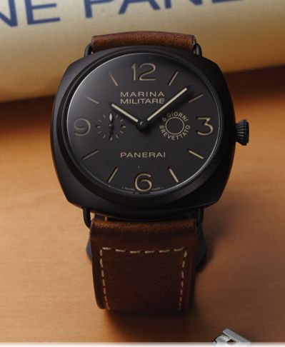 PANERAI REF. OP6806 PAM339 8-DAY RADIOMIR COMPOSITE.Officine Panerai, Marina Militare Composite, Radiomir 8-Day Brevettato, No..M0855/1500, case No. DT1854328, Ref. OP 6806 PAM00339. Made in a limited edition.of 1500 pieces in 2010..Very fine, large, cush