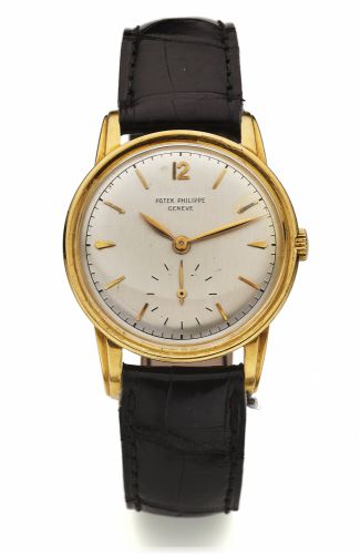 PATEK PHILIPPE REF. 2452 YELLOW GOLD.Patek Philippe, Genève, No. 725377, case No. 687010, Ref. 2452. Made circa 1955..Fine and rare 18K yellow gold wristwatch.