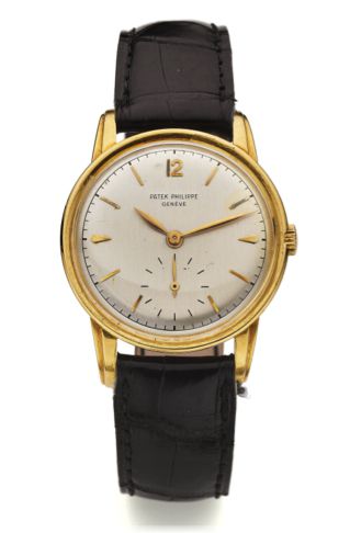 PATEK PHILIPPE REF. 2452 YELLOW GOLD.Patek Philippe, Genève, No. 725377, case No. 687010, Ref. 2452. Made circa 1955..Fine and rare 18K yellow gold wristwatch.