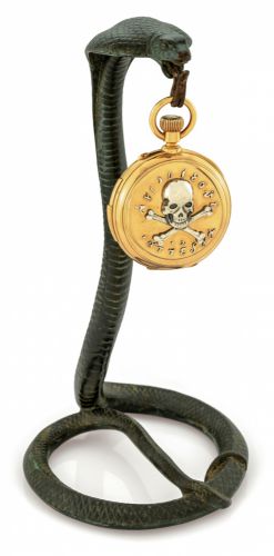 PAUL BUHRE MINUTE REPEATING PERPETUAL CALENDAR ILLUMINATI.Paul Buhre, St. Petersbourg, No. 2257. Made circa 1885..Very fine and very rare, large, heavy, minute-repeating, 18K yellow gold and silver-mounted.hunting-cased, keyless pocket watch with perpet