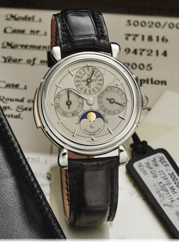 VACHERON CONSTANTIN REF 30020 THE PATRIMONY MODEL.MINUTE REPEATER PERPETUAL CALENDAR LIMITED EDITION PLATINUM.Vacheron Constantin, Genève, Minute Repeater, Perpetual Calendar, case No. 771816, movement No..947214, Limited Edition 200, Ref. 30020/000P-7596