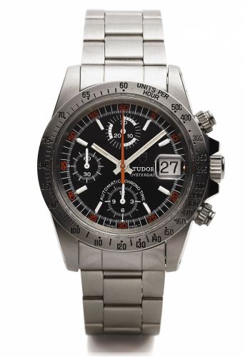 TUDOR REF. 94300 CHRONOGRAPH STEEL.Tudor, Oyster-Date, Automatic - Chrono Time, Ref. 94300.case made by Rolex, Geneva. Made in the 1990's..Fine, self-winding, water resistant to 100 meters, stainless.steel wristwatch with round button chronograph, registe
