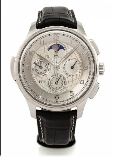 IWC REF. IW377401 PORTUGIESER GRANDE COMPLICATION PERPETUAL.CALENDAR CHRONOGRAPH MINUTE REPEATER PLATINUM.International Watch Co., Schaffhausen, Portuguese - Perpetual Calendar, Minute.repeater, chronograph, No. 80/100, case No. 3956116, Ref. IW377401. Ma