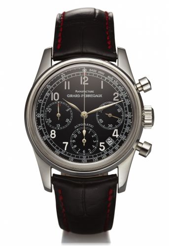 GIRARD PERREGAUX REF. 4946.CHRONOGRAPH VINTAGE 1996 STEEL.Girard Perregaux, Automatic, No. 85, Ref. 4946. Made.circa 2000..Fine, self- winding, stainless steel wristwatch with round.button chronograph, date, registers and tachometer..Dial, case and moveme
