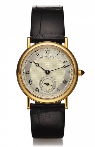 BREGUET REF. 3290 YELLOW GOLD.Breguet, No. 2237, Ref. 3290. Made in the 1990s..Very fine and elegant, thin, 18K yellow gold wristwatch with.an 18K yellow gold Breguet buckle.