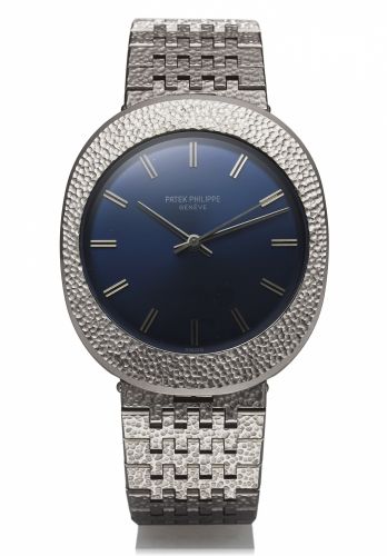 PATEK PHILIPPE REF. 3580 AUTOMATIC STEEL.Patek Philippe, Genève, No. 1186385, case No. 2703532, Ref. 3580..Made circa 1970s..Fine, center seconds, self-winding, water-resistant, stainless steel.wristwatch with back winder and an integral stainless steel P