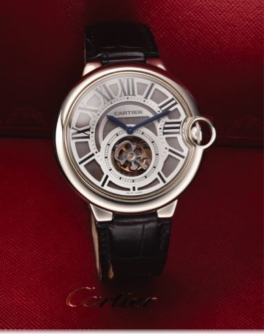CARTIER REF. 3089 BALLON BLEU FLYING TOURBILLON WHITE GOLD.Cartier Paris, Ballon Bleu Flying Tourbillon, movement No. 1517, No. 225, Ref. 3089. Made circa 2012..Very fine and rare, water-resistant, 18K white gold wristwatch with visible one-minute tourbil