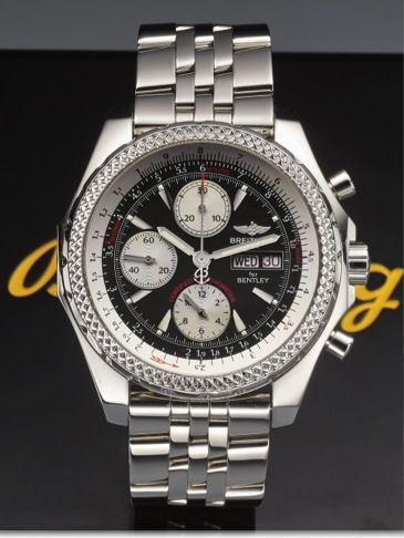 BREITLING REF. A13362 BENTLEY.CHRONOGRAPH CHRONOMETER STEEL.Breitling, Genève, for Bentley - Certified Chronometer,.case No. 784307, Ref. A13362. Made circa 2008..Fine, large, self-winding, water-resistant, stainless steel.Chronometer wristwatch with roun