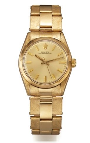 ROLEX REF. 6551 MID-SIZE YELLOW GOLD.Rolex, Oyster Perpetual, Officially Certified Chronometer.Ref. 6551. Made in the 1960s..Fine, center second, self-winding, water-resistant, 14K.yellow gold mid-size wristwatch with a 14K yellow.gold Oyster bracelet wit