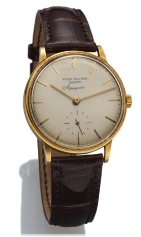 PATEK PHILIPPE REF. 3410 AMAGNETIC YELLOW GOLD.Patek Philippe, Genève, movement No. 734737, case No. 2688460.Ref. 3410. Made circa 1963..Fine and rare, antimagnetic, 18K yellow gold wristwatch with.straight line gold lever escapement and an 18k yellow gol