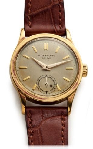 PATEK PHILIPPE REF. 2545 WATER-RESISTANT.CALATRAVA YELLOW GOLD.Patek Philippe Cie, Genève, No. 723947, case No. 307271 Ref. 2545. Made circa 1955. Production of this reference started in 1954..Very fine and rare, water-resistant, 18K yellow gold wristwa