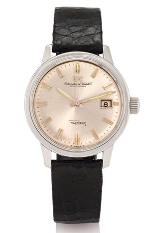 IWC REF. 866A INGENIEUR SILVER SUNBURST DIAL.International Watch Co., Schaffhausen, Ingenieur, Ref. 866 A..case No. 2011314. Made in 1972..Unusual and rare, water-resistant, center seconds, anti-magnetic.self-winding with Pellaton system, stainless steel 