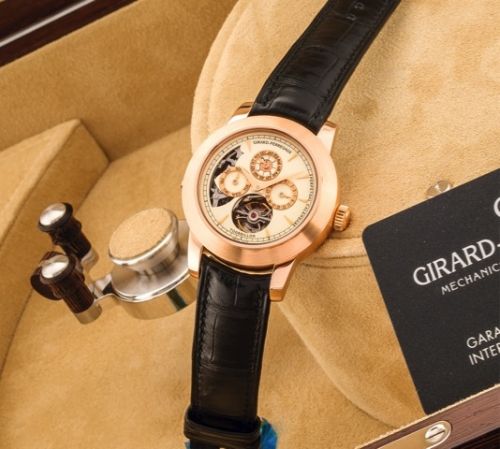 GIRARD PERREGAUX REF. 99741 OPERA TWO CARILLON MINUTE.REPEATER PERPETUAL CALENDAR TOURBILLON PINK GOLD.Girard-Perregaux, Opera Two, Tourbillon, Westminster Minute Repeater, Perpetual.Calendar, No. 20, Ref. 99741. Made circa 2012..Extremely fine, rare and 