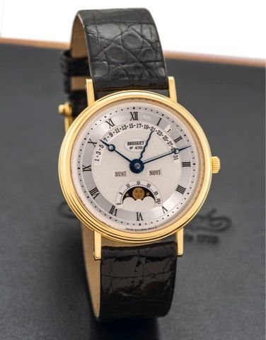 BREGUET REF. 3787 PERPETUAL CALENDAR YELLOW GOLD.Breguet, Classique- Perpetual Calendar, Retrograde Date, movement.No. 5283, No. 4722, Ref. 3787. Made circa 2000..Very fine and rare, self-winding, 18K yellow gold wristwatch with.perpetual calendar, retrog