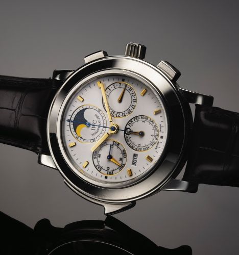IWC REF 3770 GRANDE COMPLICATION PLATINUM.International Watch Co., Schaffhausen, Grande Complication, No. 08/50, case No..2832162, Ref. 3770. Made in a limited edition of 50 pieces in 2001..Very fine and extremely rare, important, minute-repeating, self-w
